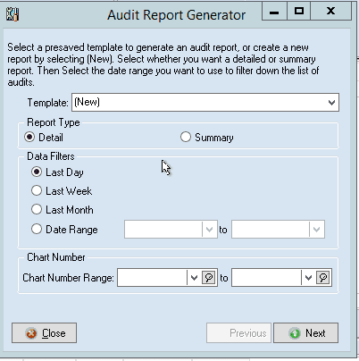 Medisoft Audit Program Options